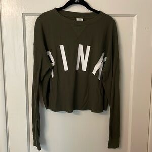 VS Pink cropped thermal long sleeve